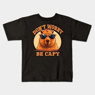 Capybara Don't Worry Be Capy Kids T-Shirt